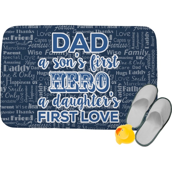 Custom My Father My Hero Memory Foam Bath Mat