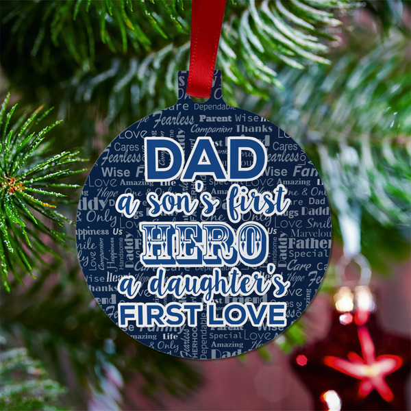 My Father My Hero Metal Ball Ornament - Lifestyle