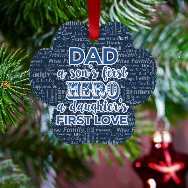 My Father My Hero Metal Paw Ornament - Lifestyle