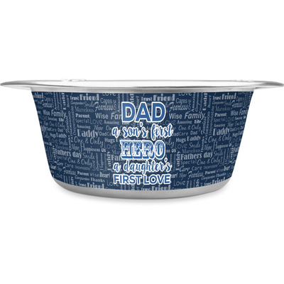 My Father My Hero Stainless Steel Dog Bowl (Personalized)