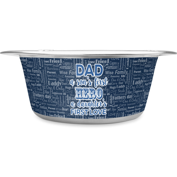 Custom My Father My Hero Stainless Steel Dog Bowl - Small