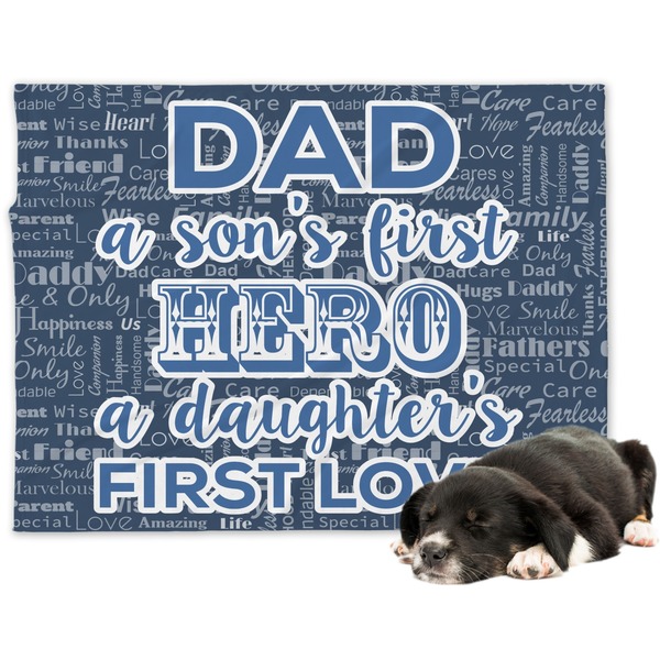 Custom My Father My Hero Dog Blanket - Large (Personalized)