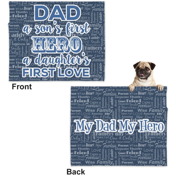 My Father My Hero Microfleece Dog Blanket - Large- Front & Back