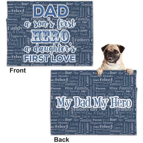 My Father My Hero Microfleece Dog Blanket - Regular - Front & Back
