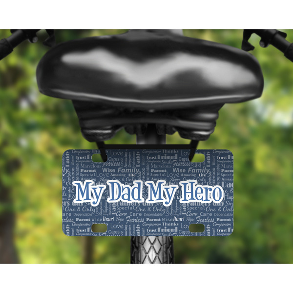 My Father My Hero Mini License Plate on Bicycle