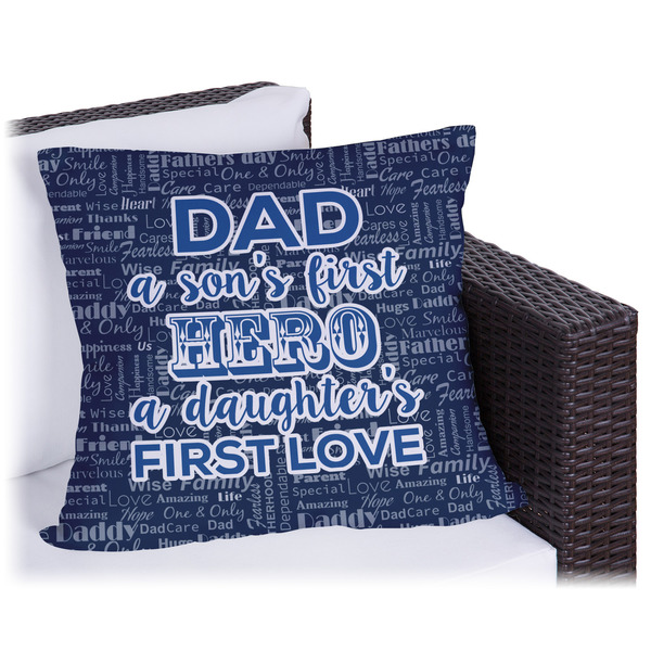 Custom My Father My Hero Outdoor Pillow - 18" (Personalized)
