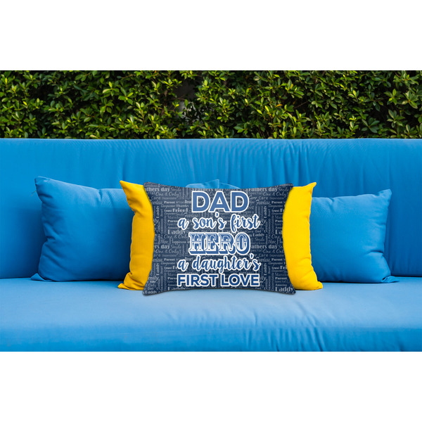 My Father My Hero Outdoor Throw Pillow  - LIFESTYLE (Rectangular - 20x14)