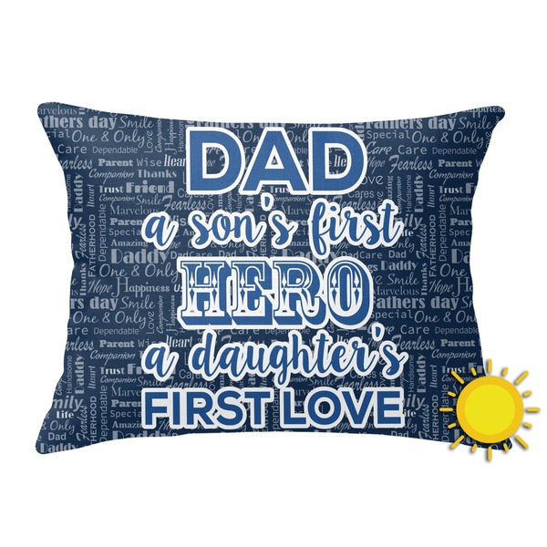 Custom My Father My Hero Outdoor Throw Pillow (Rectangular) (Personalized)