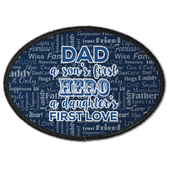 My Father My Hero Iron On Oval Patch