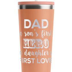 My Father My Hero RTIC Everyday Tumbler with Straw - 28oz - Peach - Double-Sided