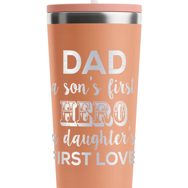 My Father My Hero Peach RTIC Everyday Tumbler - 28 oz. - Close Up