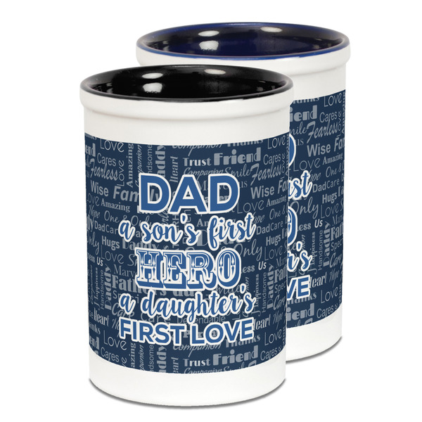 Custom My Father My Hero Ceramic Pencil Holder - Large