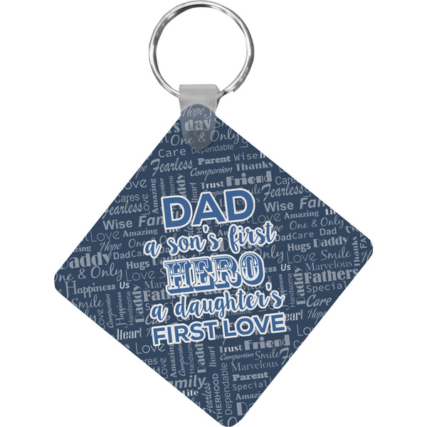 Custom My Father My Hero Diamond Plastic Keychain