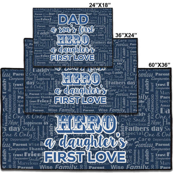 My Father My Hero Personalized Door Mat - Group Parent IMF