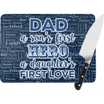 My Father My Hero Rectangular Glass Cutting Board (Personalized)
