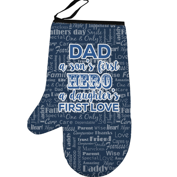 My Father My Hero Personalized Oven Mitt - Left