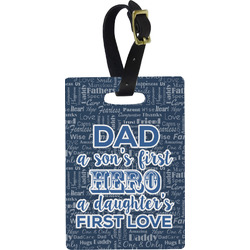 My Father My Hero Plastic Luggage Tag - Rectangular