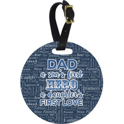 My Father My Hero Plastic Luggage Tag - Round