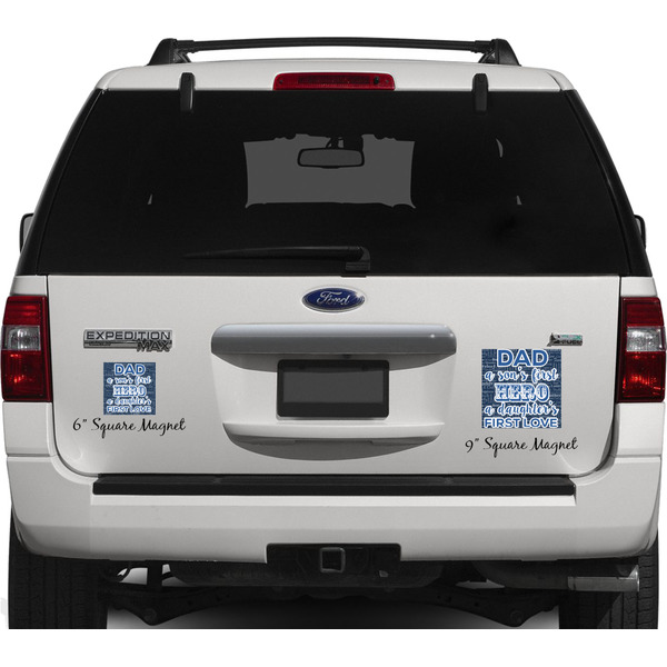 My Father My Hero Personalized Square Car Magnets on Ford Explorer