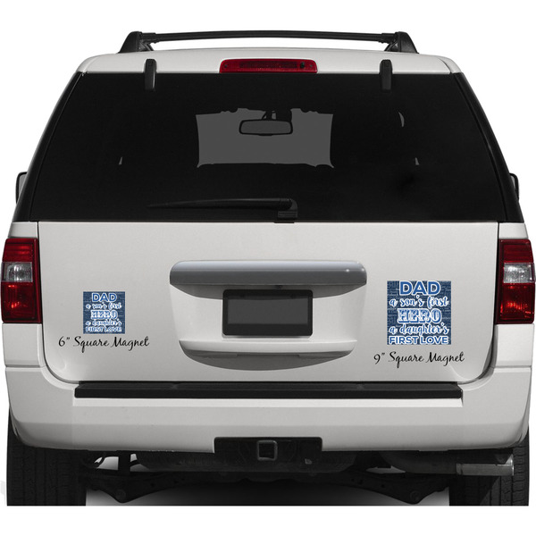 My Father My Hero Personalized Square Car Magnets on Ford Explorer