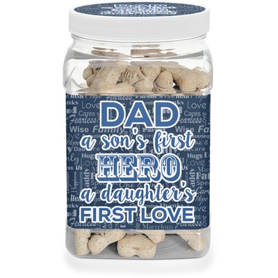 My Father My Hero Dog Treat Jar (Personalized)