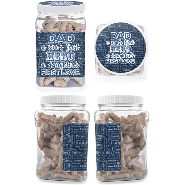 My Father My Hero Pet Treat Jar - Multiple Angles