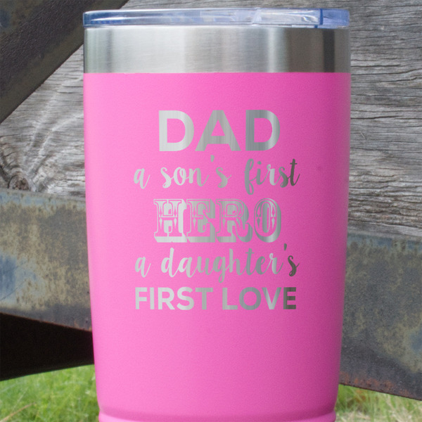 My Father My Hero Pink Polar Camel Tumbler - 20oz - Close Up