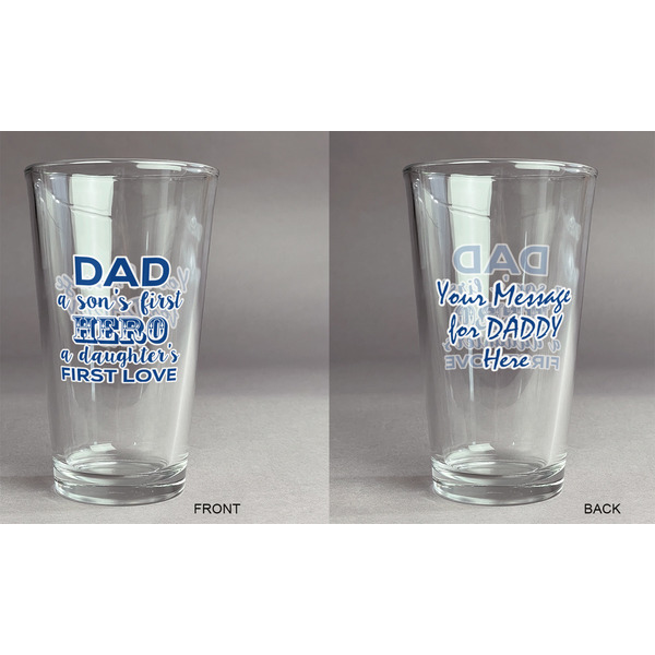 My Father My Hero Pint Glass - Two Content - Approval