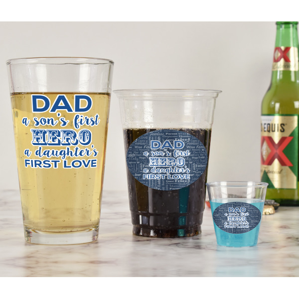 My Father My Hero Pint Glass - Two Content - In Context