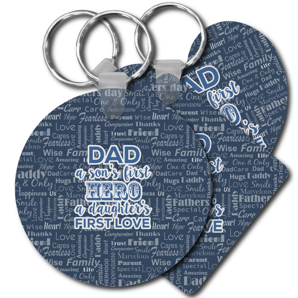 Custom My Father My Hero Plastic Keychain