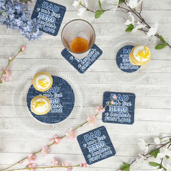 My Father My Hero Plastic Party Appetizer & Dessert Plates - In Context