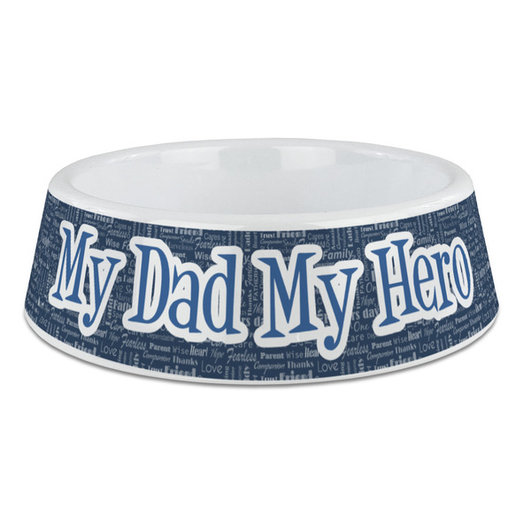 Custom My Father My Hero Plastic Dog Bowl - Large