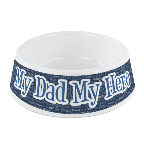 Custom My Father My Hero Plastic Dog Bowl - Small