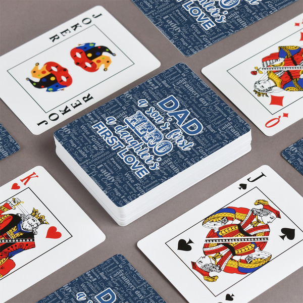 My Father My Hero Playing Cards - Front & Back View