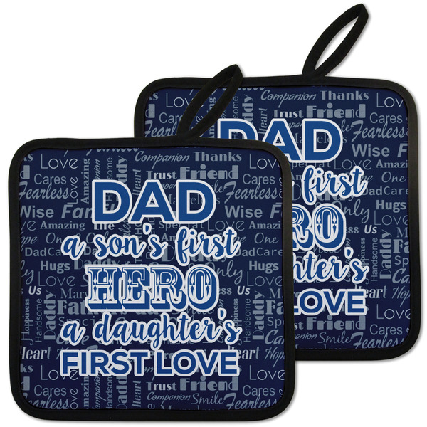 Custom My Father My Hero Pot Holders - Set of 2
