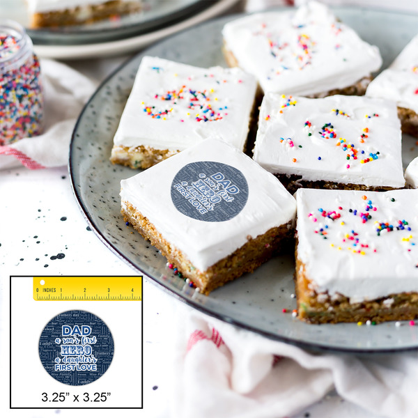 My Father My Hero Printed Icing Circle - Large - In Context