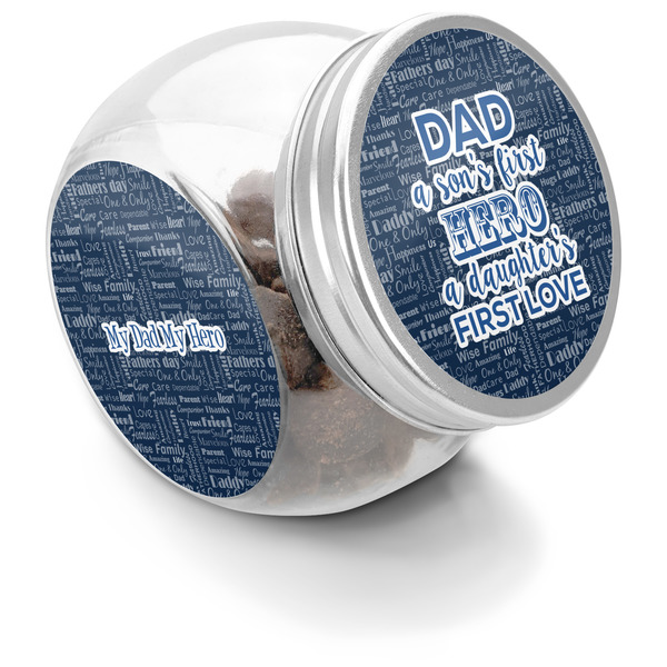 Custom My Father My Hero Puppy Treat Jar (Personalized)