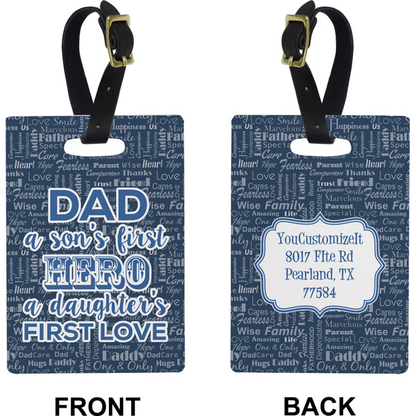 My Father My Hero Rectangle Luggage Tag (Front + Back)