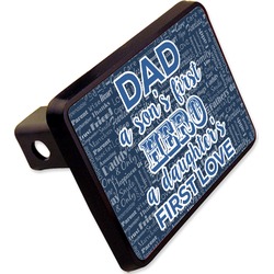 My Father My Hero Rectangular Trailer Hitch Cover - 2" (Personalized)