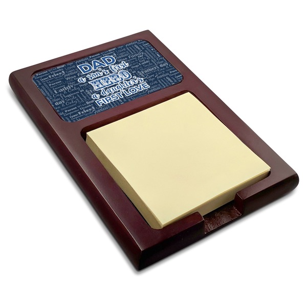Custom My Father My Hero Red Mahogany Sticky Note Holder
