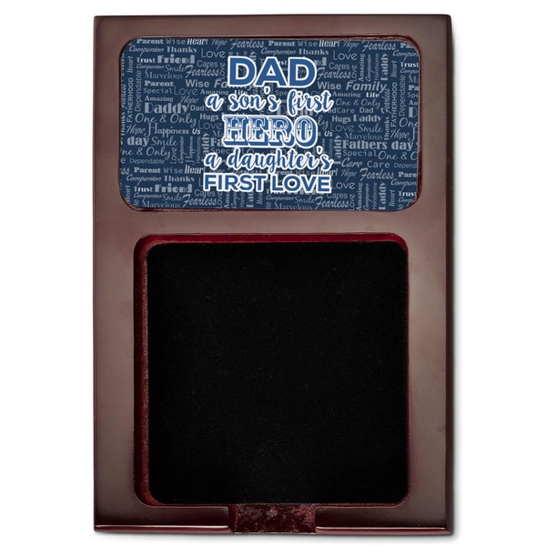 My Father My Hero Red Mahogany Sticky Note Holder - Flat