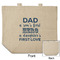 My Father My Hero Reusable Cotton Grocery Bag - Front & Back View