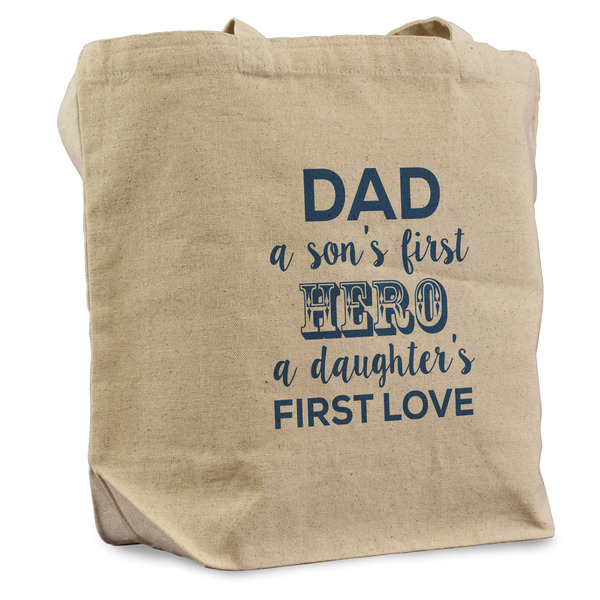 Custom My Father My Hero Reusable Cotton Grocery Bag - Single