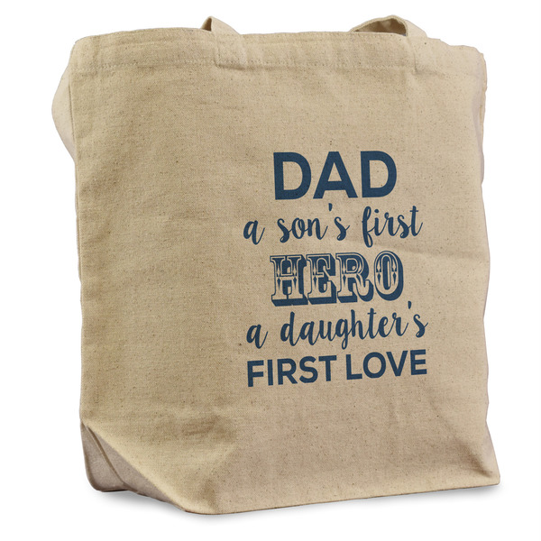 Custom My Father My Hero Reusable Cotton Grocery Bag