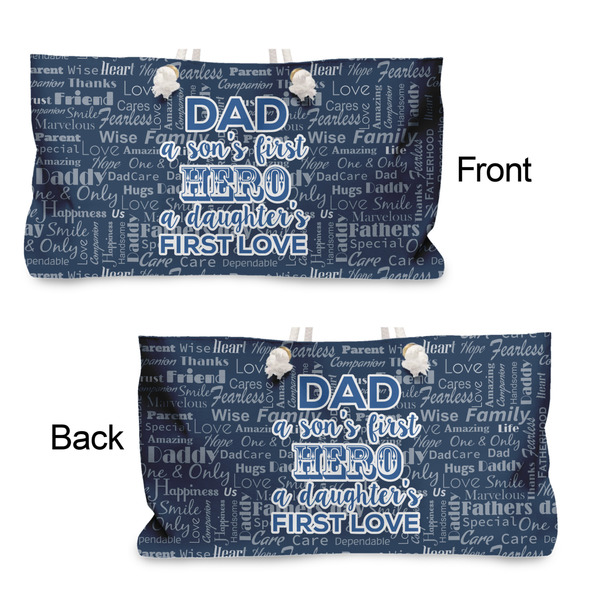 My Father My Hero Large Rope Tote - From & Back View