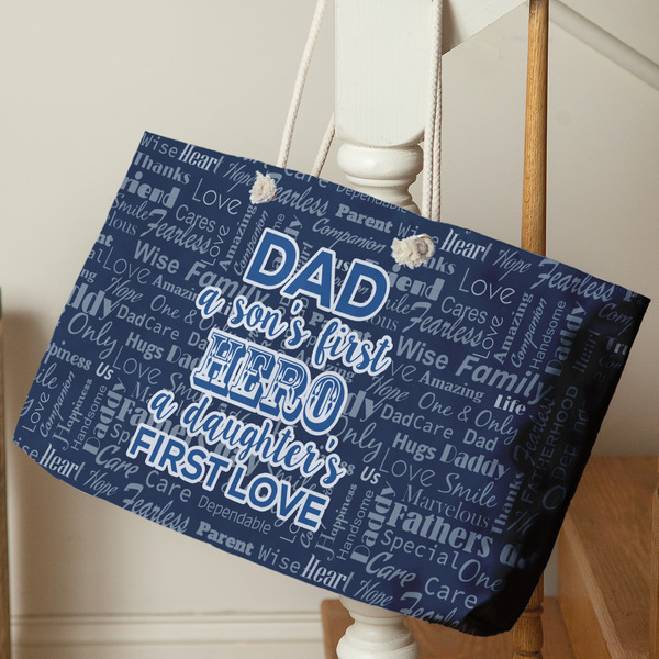 My Father My Hero Large Rope Tote - Life Style