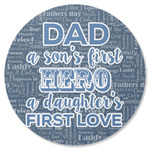 My Father My Hero Round Rubber Backed Coaster
