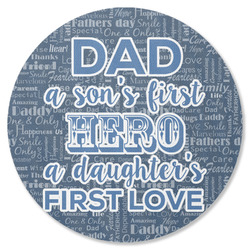 My Father My Hero Round Rubber Backed Coaster