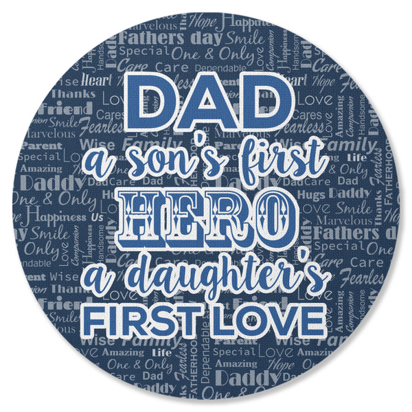 My Father My Hero Round Coaster Rubber Back - Single