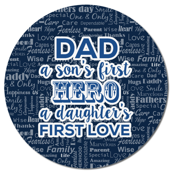 My Father My Hero Round Fridge Magnet - FRONT